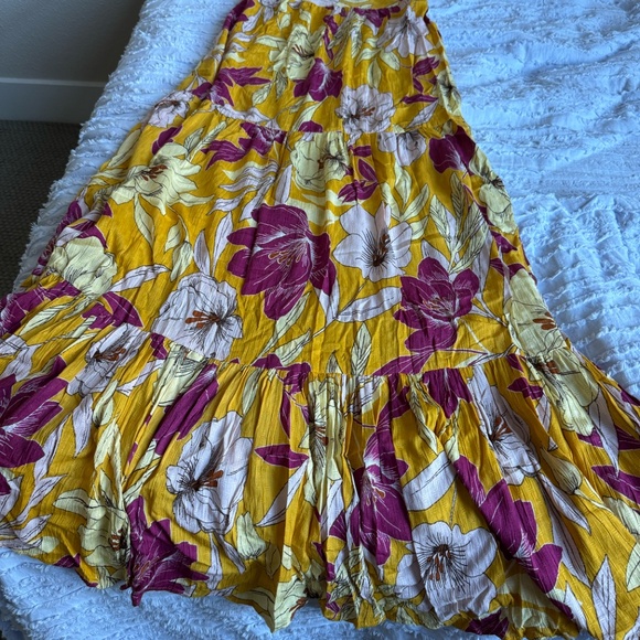 [NWT] Free People B.O.G Collective GOLD FLORAL COWL NECK MAXI SUMMER DRESS - Picture 10 of 11